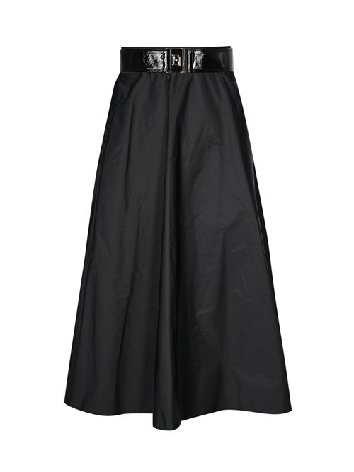 Gonna tessuto vela con cintura in vinile Elisabetta Franchi | GO13857E2110